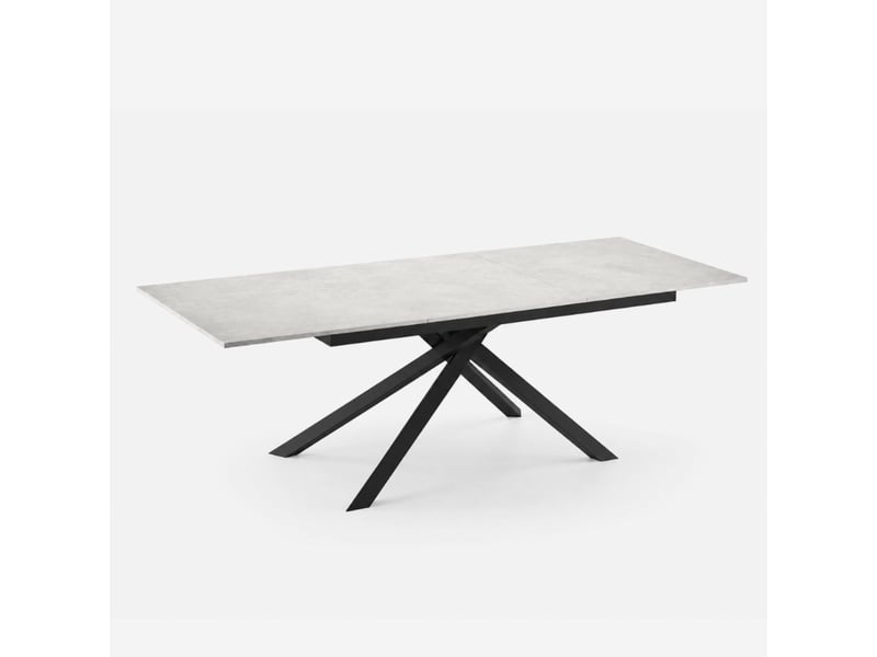 Table extensible en mélaminé avec structure noire 140190x90 pluto - blanc - Conforama A