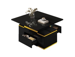 Table basse rectangulaire coloris noir <strong></strong> <strong></strong> - 50 cmx100 cm