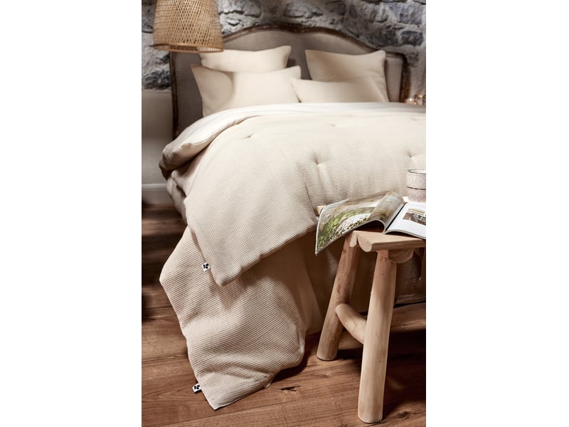 Housse de couette 260 x 240 cm 100% coton nid d’abeille uni olya pampa 15064 - Conforama D