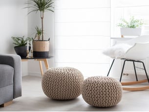 Pouf / repose pied <strong>BELIANI</strong> <strong>52519</strong> beige