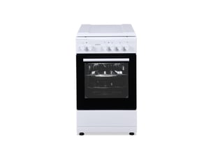 Cuisiniere electrique 4 plaques 48 l 6800 w blanc 6 niveaux de puissance four