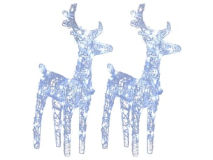 Rennes de noël 2 pcs 80 led blanc froid acrylique