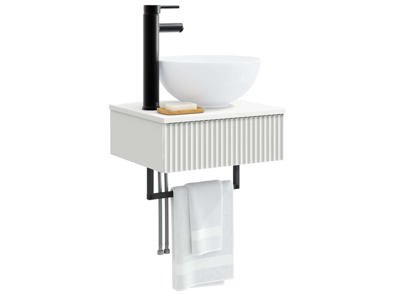 Basin de lavage mural, lavabo blanc 40x35x39 cm bois d'ingénierie - Conforama C