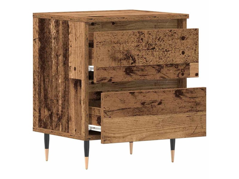  Table de chevet - cabinet de chevet - table de nuit 2 pc bois ancien 40 x 35 x 50 cm  - Conforama D