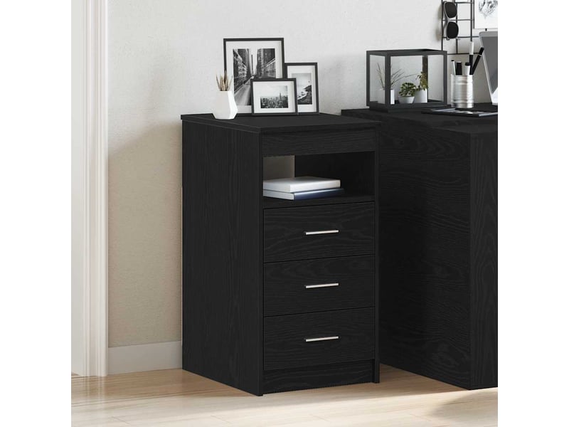  Meuble à tiroirs, meuble de rangement salon en chêne noir 40x50x76 cm bois d'ingénierie  - Conforama C
