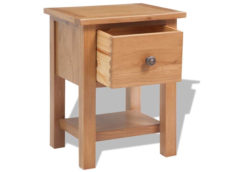  Vidaxl table de nuit 2 pcs bois chêne massif tiroir chevet 36x30x47 cm chambre  - Conforama C