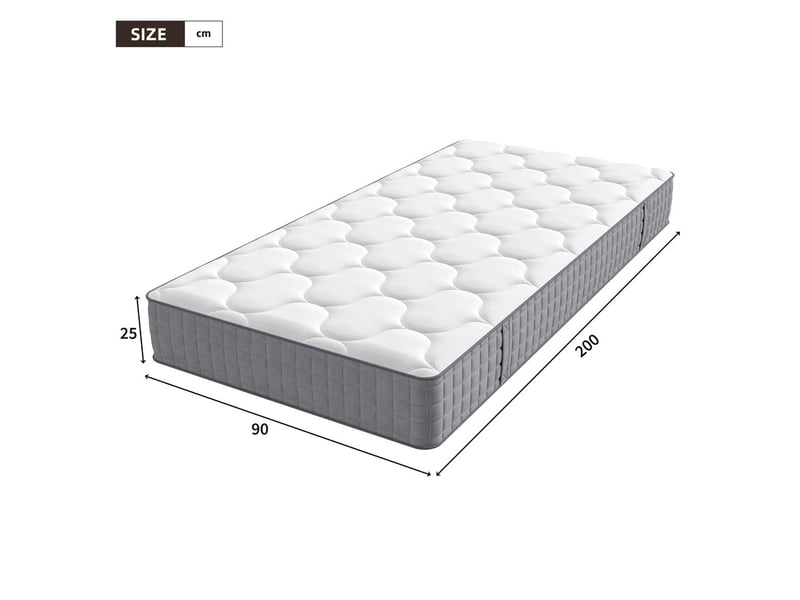  Matelas à ressorts 90x200cm, h3 25 cm d'épaisseur, 7 zones, matelas ergonomique,  livré roulé  - Conforama C