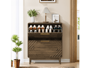 Meuble à chaussures 12 paire(s)  <strong>COVREO </strong>  <strong></strong> coloris bois foncé