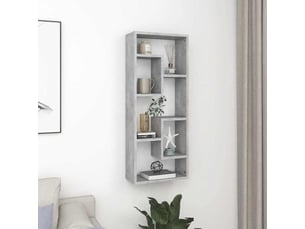 Étagère flottante, étagère murale gris béton 36x16x90 cm bois d'ingénierie cf42344