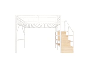 Lit mezzanine 140x200 cm <strong></strong>  <strong></strong> coloris blanc