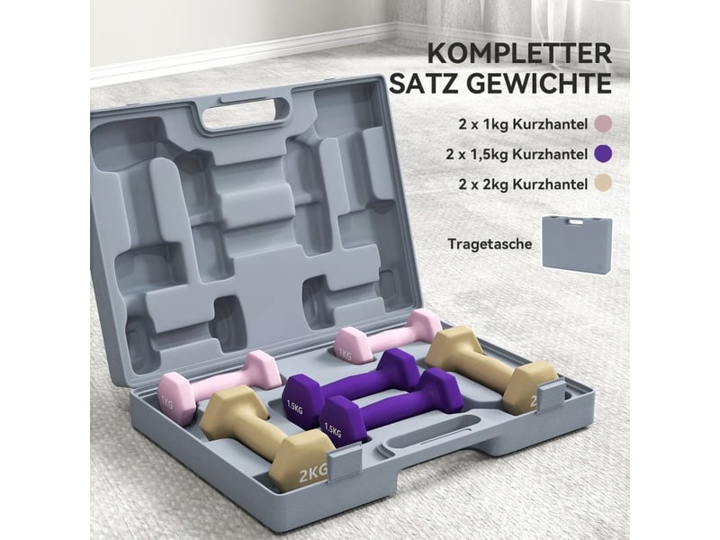  Set de 6 haltères en métal multicolore  - Conforama D