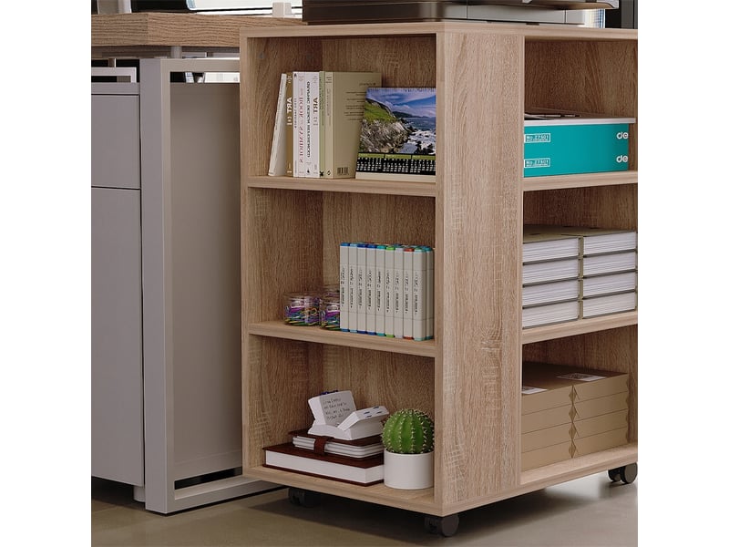 Support d'imprimante multifonctionnel, étagère, meuble de rangement, marron clair - Conforama D