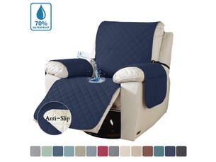 Housse imperméable pour fauteuil inclinable – protection de canapé résistante aux taches – lavable – pour fauteuil de massage une place – bleu foncé