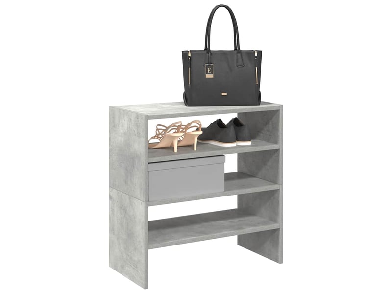  Étagères à chaussures 2 pcs empilable gris béton 60x30x30,5 cm  - Conforama B