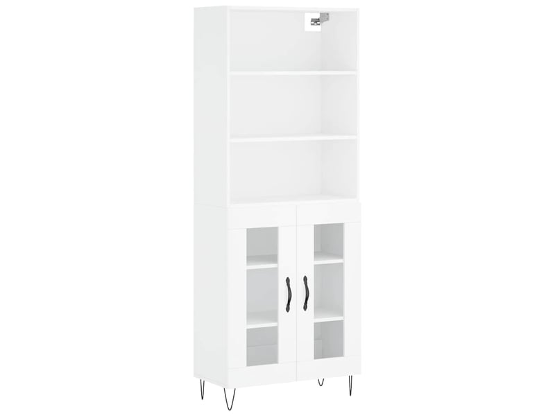  Buffet haut - bahut - meuble de rangement blanc 69,5x34x180 cm bois d'ingénierie  - Conforama A