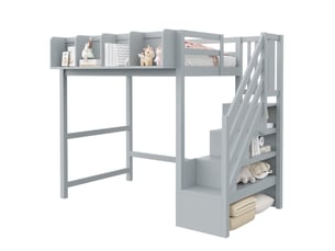 Lit mezzanine 90x200 cm MEUBLIV coloris gris