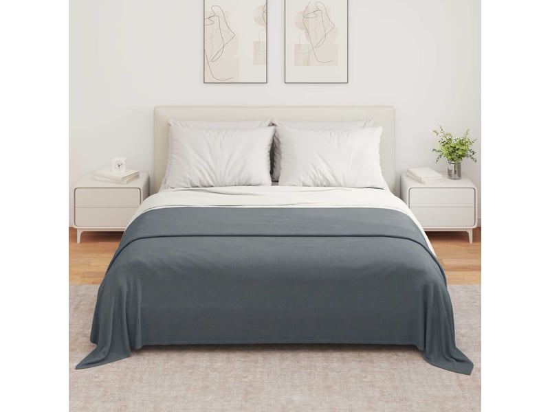  Plaid canapé gris foncé 280x210 cm 0.84 kg polaire  - Conforama C