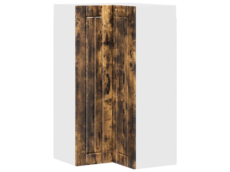  Meuble mural de cuisine, armoire d'angle cuisine lucca chêne fumé 57x57x100cm  - Conforama A