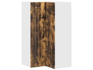 Meuble mural de cuisine, armoire d'angle cuisine lucca chêne fumé 57x57x100cm
