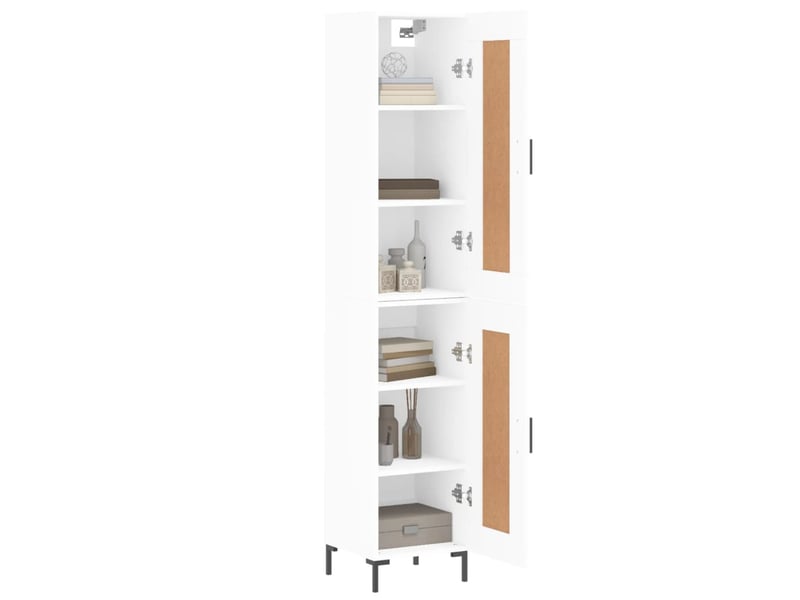 Buffet haut - bahut - meuble de rangement blanc 34,5x34x180 cm bois d'ingénierie - Conforama C
