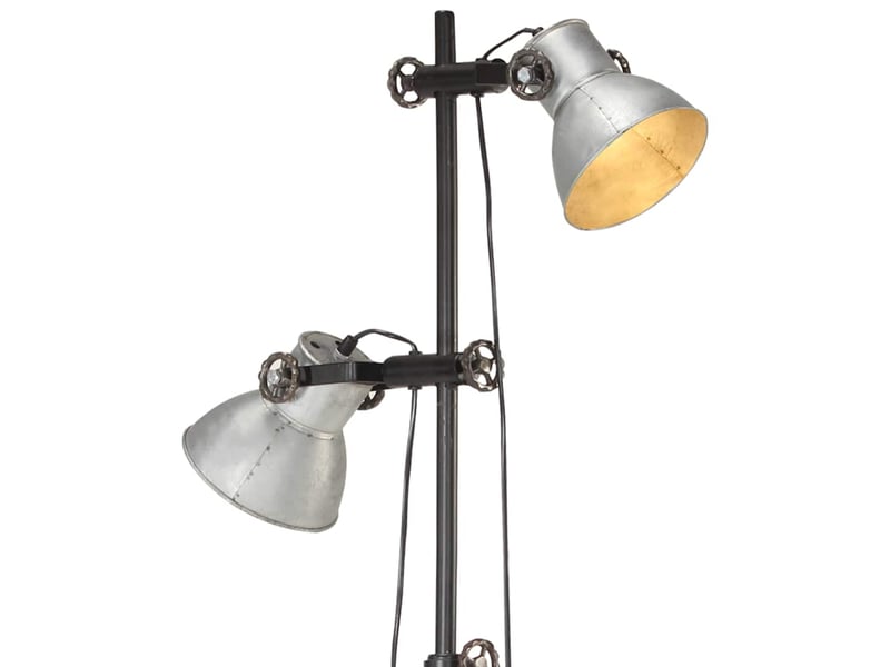 Lampadaire avec 2 abat-jour argenté e27 fonte  - Conforama E