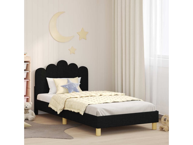  Cadre de lit pour enfants - lit jeune avec tête de lit noir 90 x 190 cm  - Conforama B