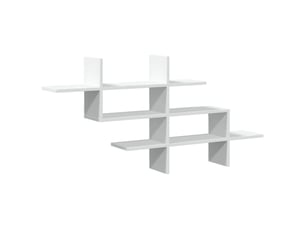 Étagère murale, étagère suspendue blanc 124,5x18x60,5 cm bois d'ingénierie cf42032