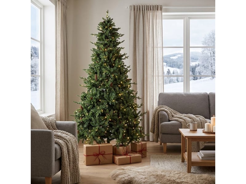  Sapin de noël artificiel 210 cm touffu fernow  - Conforama B