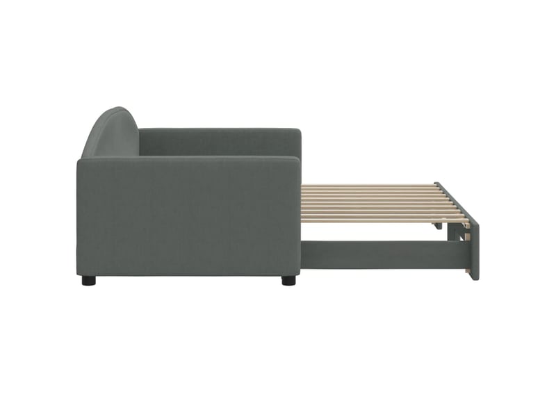  Lit simple- lit adulte -  lit de jour avec gigogne sans matelas gris foncé 90x190 cm  - Conforama C