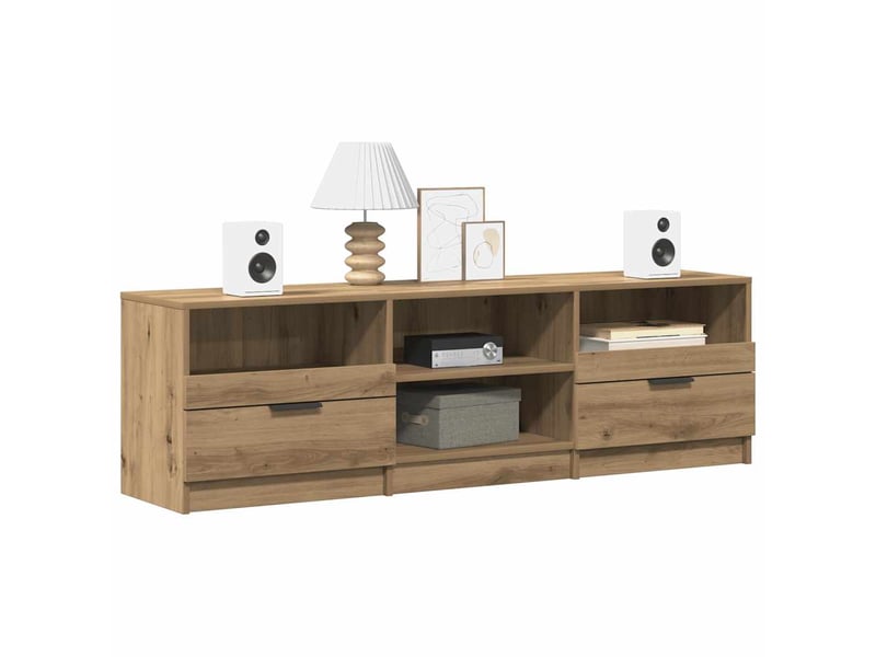  Meuble tv - banc tv - meuble de rangement chêne artisanal 150x33,5x45 cm bois d'ingénierie  - Conforama C