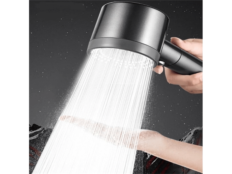 Pommeau de douche 7 en 1, 5 modes réglables, haute pression, économie d'eau, filtre portable, crochet, tuyau, accessoires de salle de bain - Conforama C