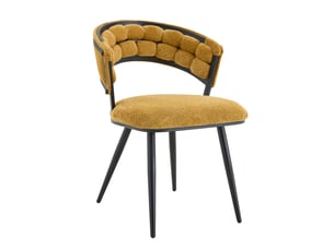 Lot de 4 chaises de salle à manger,63x57x77,5 cm,velours et métal noir,jaune