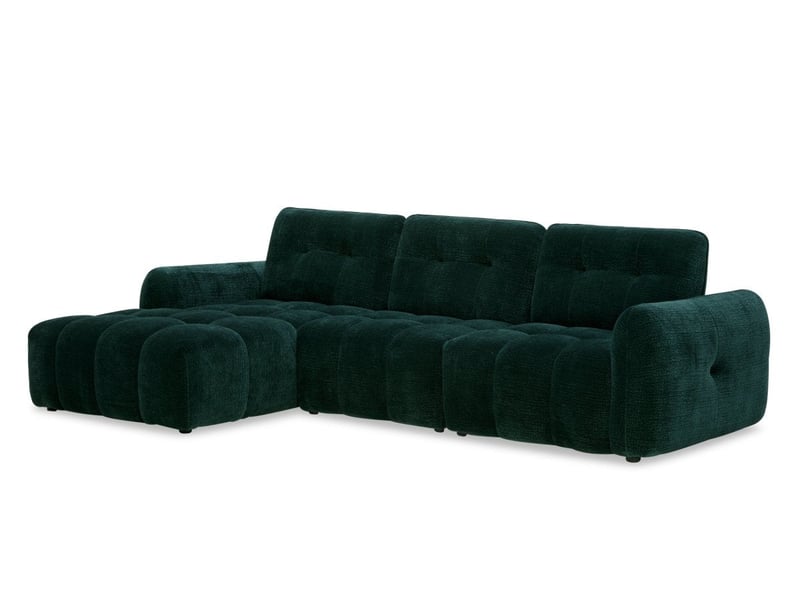 Canapé d'angle en velours tissé vert sapin avec dossier réglable adonis - angle gauche KF8618-M2-VERSAP - Conforama A