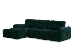 Canapé d'angle gauche fixe DECO IN PARIS KF8618-M2-VERSAP 4 places Velours vert