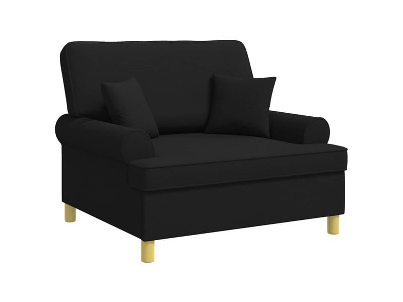  Vidaxl fauteuil xxl avec coussins noir tissu  - Conforama D