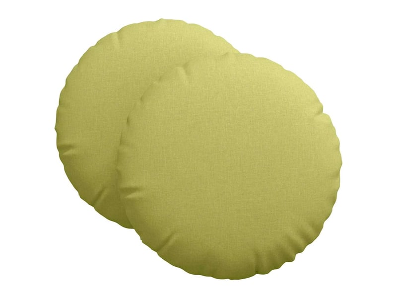 Lot de 2 coussins de siège, coussins décoratifs tissu vert clair ø80 x 29 cm cf59872 - Conforama A