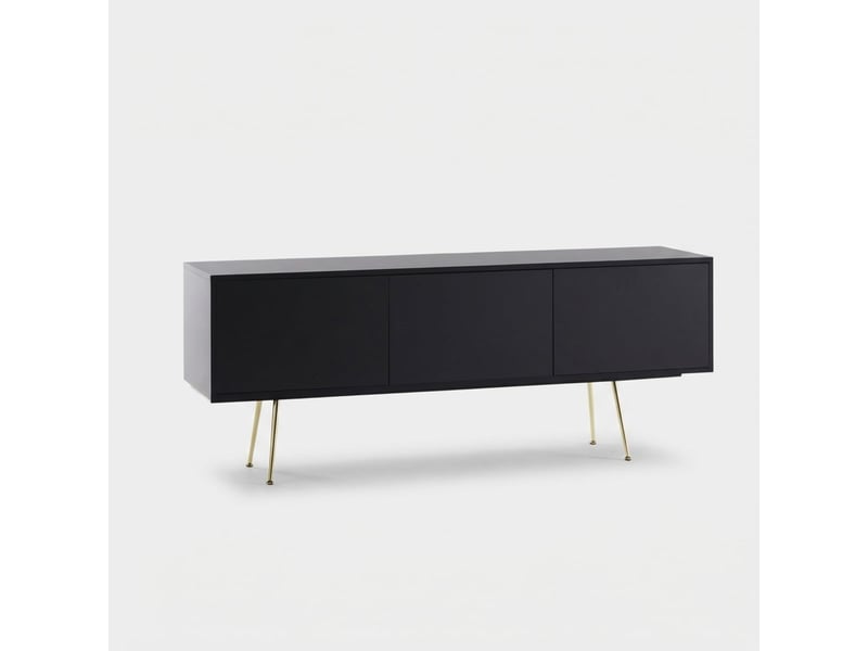 Meuble tv moderne avec 3 portes vharm - noir  - Conforama A