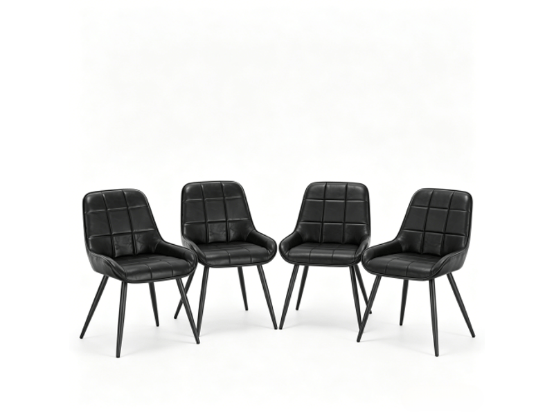  Ensemble 4 chaises rembourrées chic – salon et cuisine, style bureau à domicile  - Conforama A