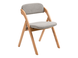 Chaises de salle à manger lot de 2 pliantes - assise rembourrée, housse amovible, bois massif gris
