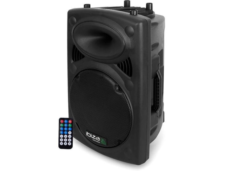  Ibiza sound pm-slk-15a-tws-pied enceinte amplifiée 800w 15 pouces bluetooth usb sd tws dj sono mobile noir + pied  - Conforama A