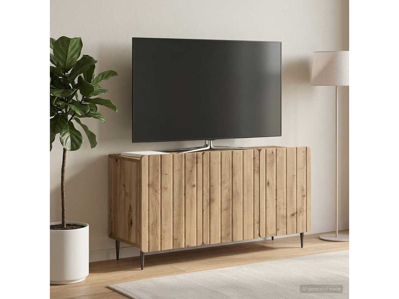 Meuble tv - banc tv - meuble de rangement 99 x 34,5 x 52 cm chêne artisanal bois d'ingénierie - Conforama D