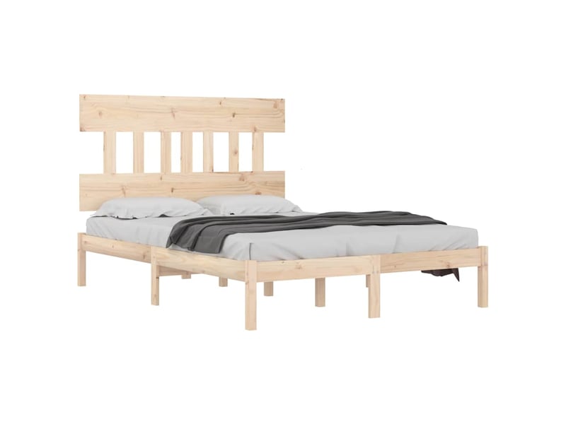  Lit double- lit adulte -  cadre de lit sans matelas 120x190 cm bois massif  - Conforama B