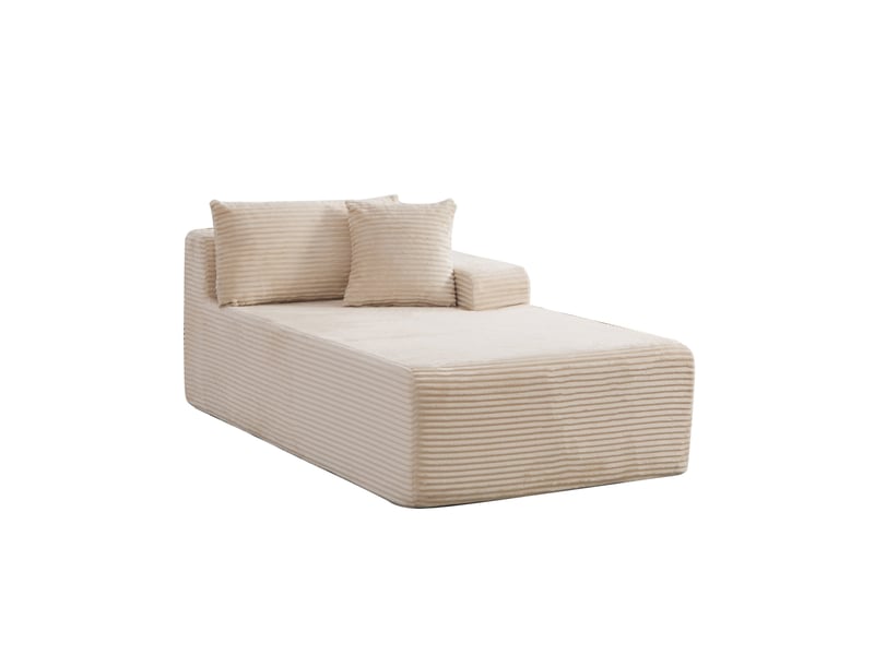 Chauffeuse modulable en chenille beige 1 place - Conforama A