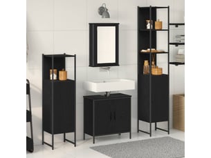 Ensemble de mobilier de salle de bain 4 pc noir cf64533
