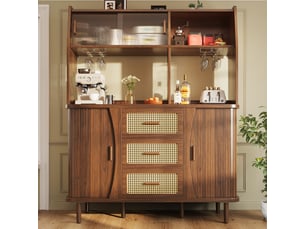 Buffet 3 porte(s)  3 tiroir(s) <strong></strong> <strong>OPULERANE TRADING LTD</strong> - 140 cm coloris marron 