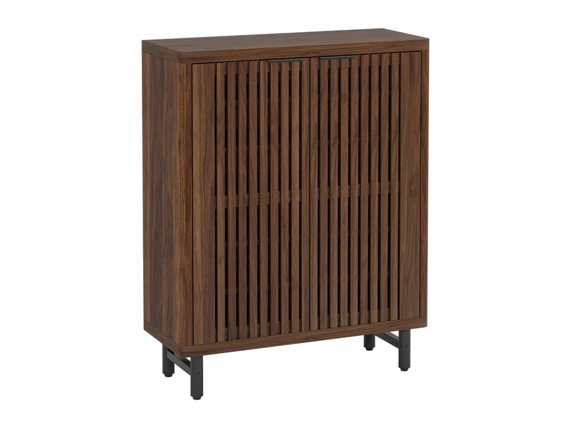  Meuble à chaussures 106x47x30 cm en mdf et métal marron foncé  - Conforama A