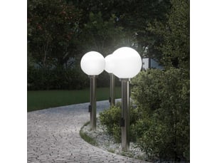 Lot de 3 borne lumineuse avec sortie 80 cm acier inoxydable ip44 shl36175