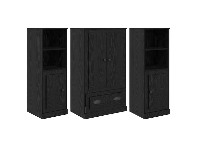  Buffet - haut armoire 3 pc chêne noir 132 x 35,5 x 103,5 cm  - Conforama A