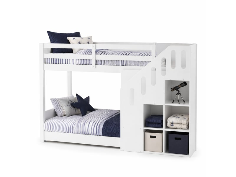  Lit superposé enfant 90x200 avec escalier et rangement cravdom  - Conforama A
