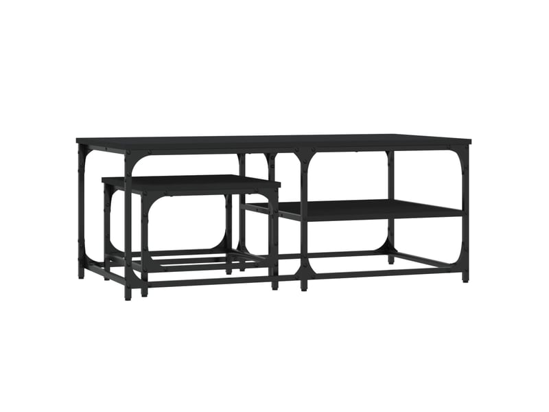  Tables basses gigognes 2 pcs | table de salon noir bois d'ingénierie shl9577  - Conforama A